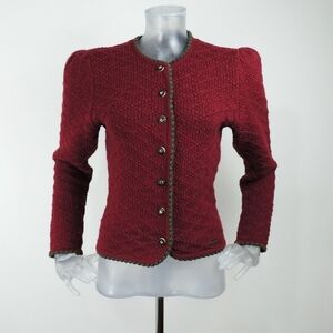 Red Tyrolean Trachten Wool Jacket
